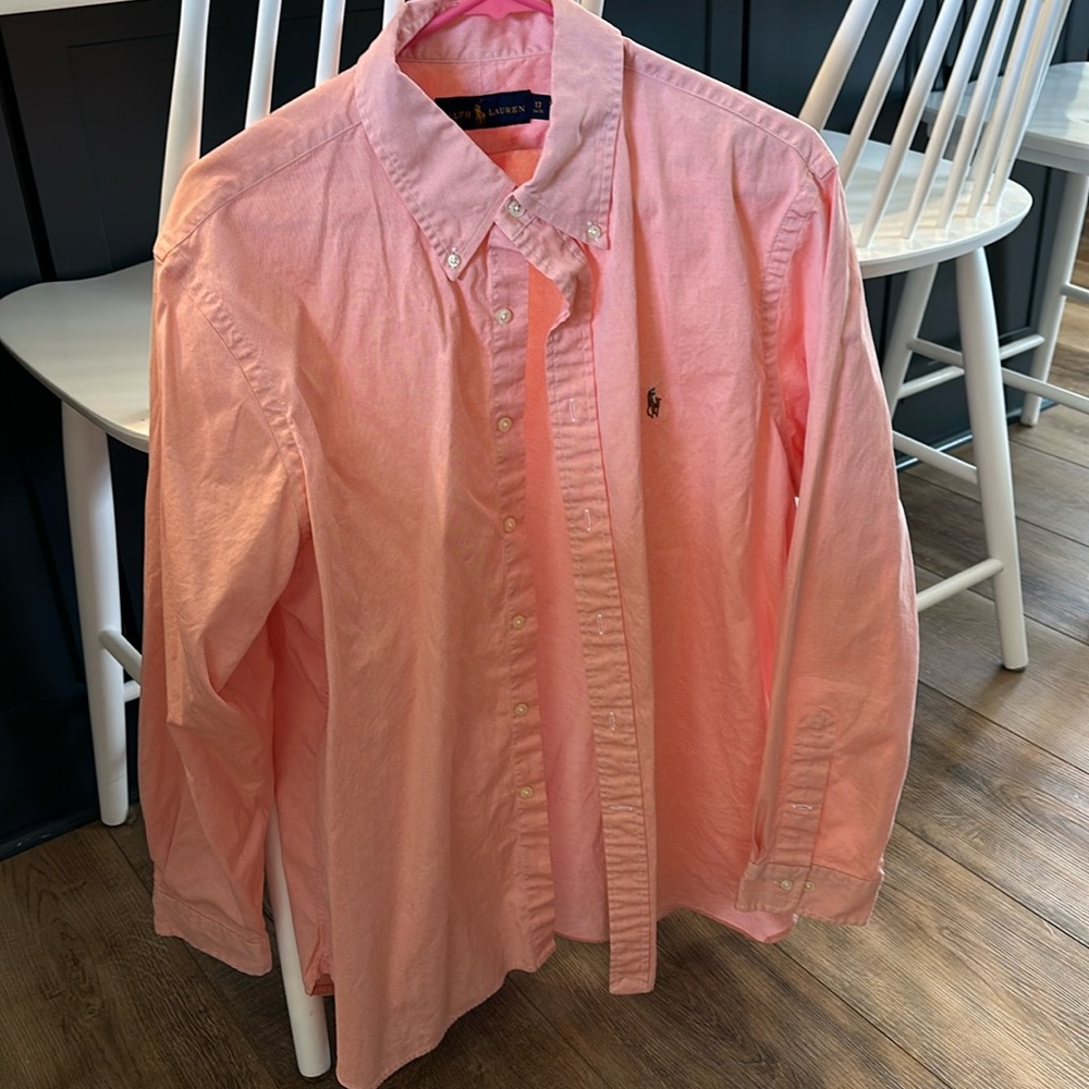 Ralph Lauren neck 17 34/35 coral button down